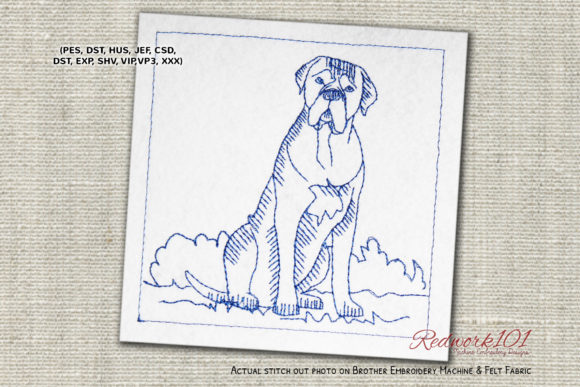 Cane Corso Dog Sitting Redwork: A Holiday Review