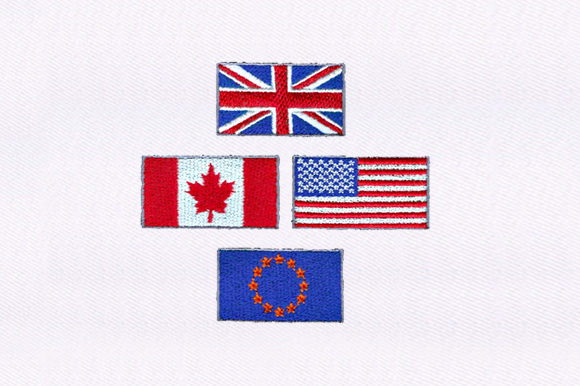 Euro, US, UK & Canada Flag Embroidery Review