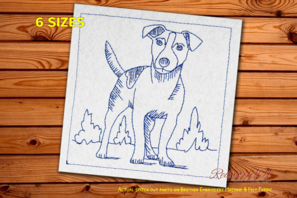 Jack Russell Terrier Redwork for Holiday Collections