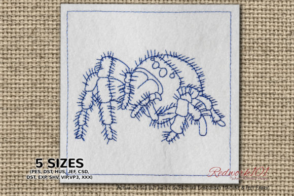 Review: Close Up Jumping Spiders Redwork for Etsy Shops