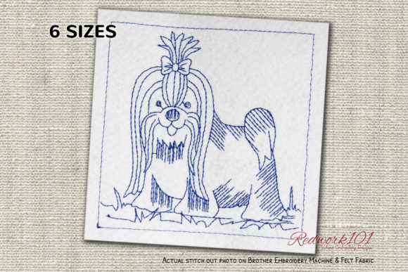 Review: Shih Tzu Dog Redwork for Holiday Crafts